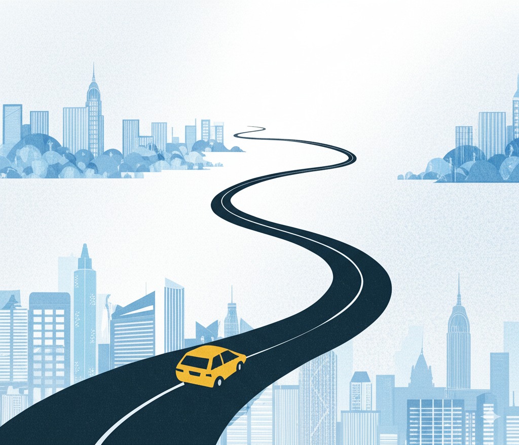 a car driving on a road